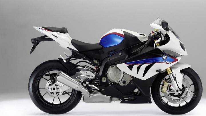 Side Pose Of BMW S1000RR In White